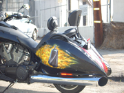 Batman and Joker cruiser motorcycle paint job