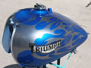 Blue Tribal Triumph cruiser tank