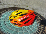 Flamin bicycle helmet with custom paint and airbrush